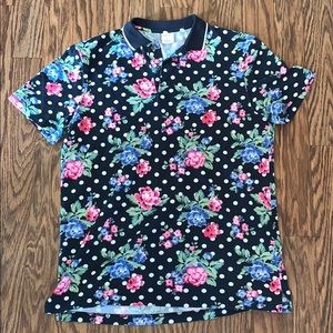 Urban Outfitters Floral Polka Dots Polo Small